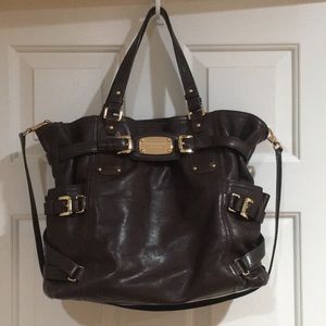 Authentic Michael Kors large brown leather bag